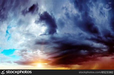 Dramatic sky and clouds. Dramatic sky and clouds summer ultramarine outdoor. Dramatic sky and clouds