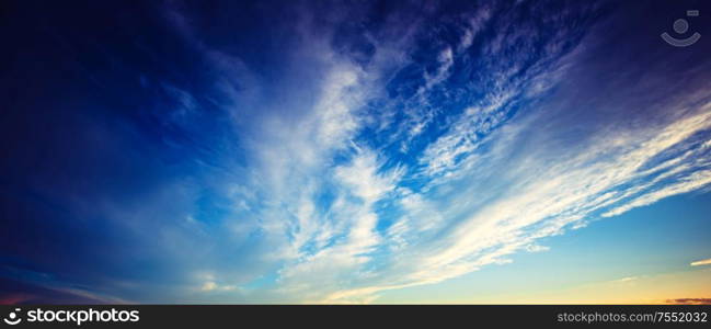 Dramatic sky and clouds summer ultramarine outdoor. Dramatic sky and clouds