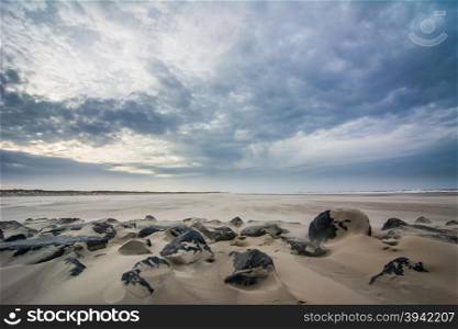 dramatic sky and seascape at the beach