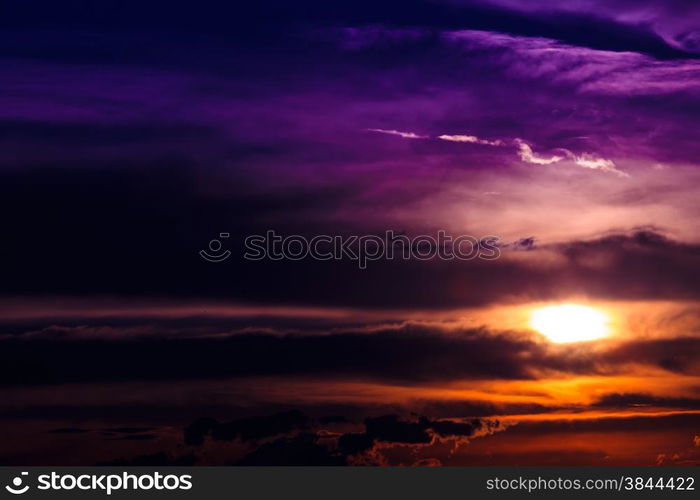 Dramatic sky. Dramatic sunset