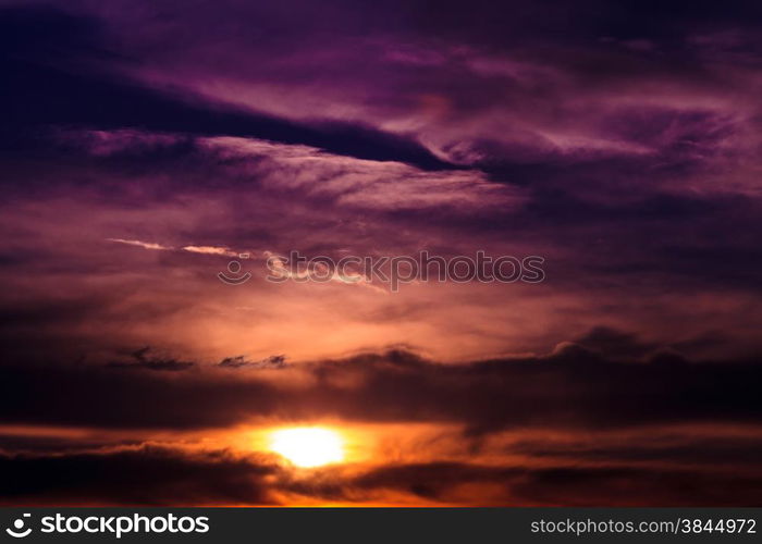 Dramatic sky. Dramatic sunset