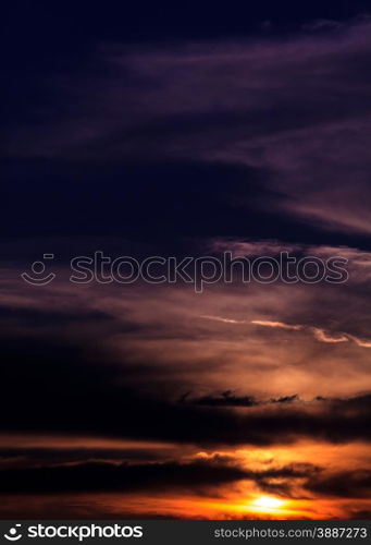 Dramatic sky. Dramatic sunset