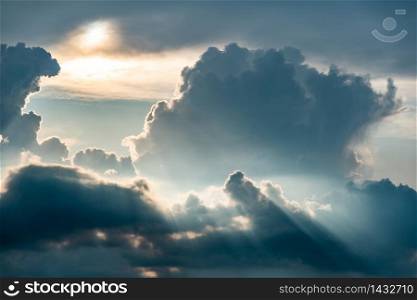 Dramatic sky, light from heaven. Sun and clouds. Background. Dramatic sky - light from heaven. Sun and clouds.