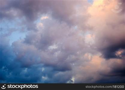 Dramatic sky with stormy clouds nature background