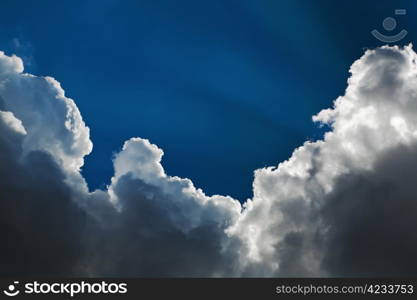 Dramatic view of a blue cloudy sky