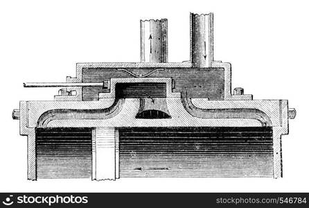 Drawer second position, vintage engraved illustration. Magasin Pittoresque 1861.