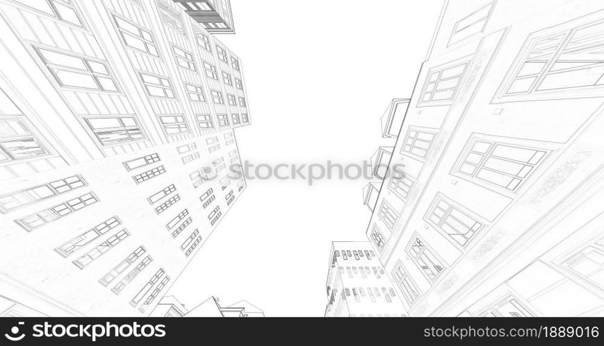 Drawing city loop white town seamless. Drawing city loop white town