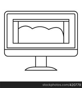 Drawing monitor icon. Outline illustration of drawing monitor vector icon for web. Drawing monitor icon, outline style