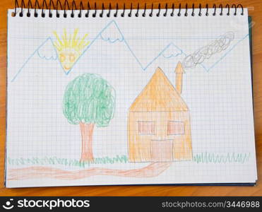 drawing of a beautiful landscape painted by a child