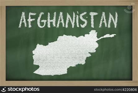 drawing of afghanistan on blackboard, drawn by chalk