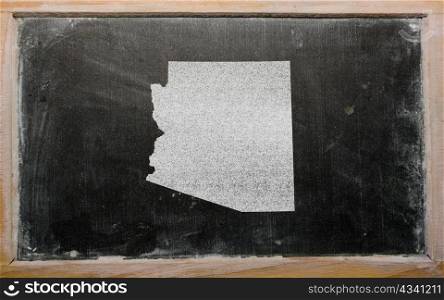 drawing of american state of arizona on chalkboard, drawn by chalk