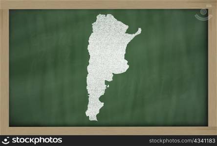 drawing of argentina on blackboard, drawn by chalk