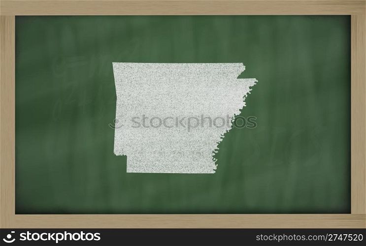 drawing of arkansas state on chalkboard, drawn by chalk