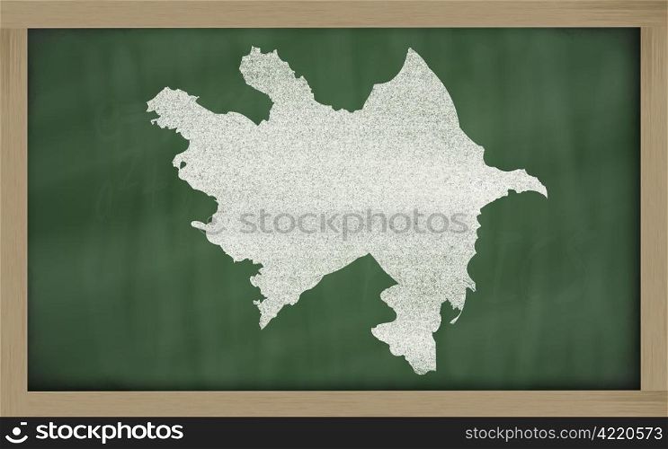 drawing of azerbaijan on blackboard, drawn by chalk