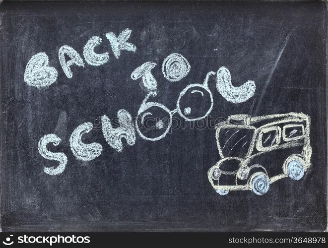 drawing of back to school on blackboard