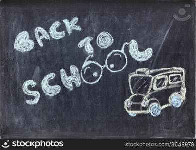 drawing of back to school on blackboard