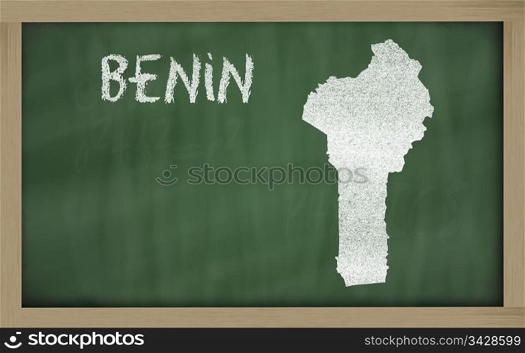 drawing of benin on blackboard, drawn by chalk