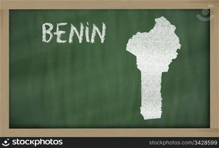 drawing of benin on blackboard, drawn by chalk