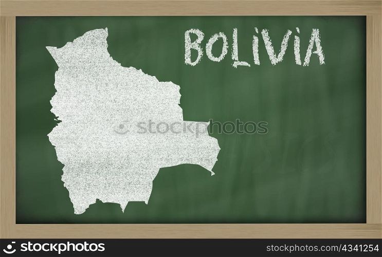drawing of bolivia on blackboard, drawn by chalk
