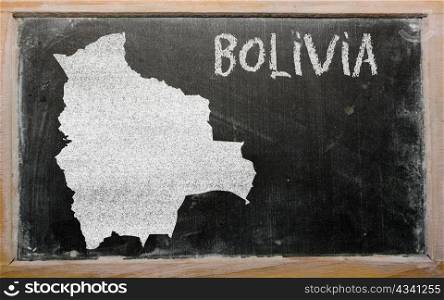 drawing of bolivia on blackboard, drawn by chalk