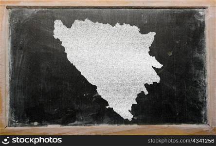drawing of bosnia herzegovina on blackboard, drawn by chalk