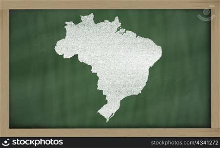 drawing of brazil on blackboard, drawn by chalk