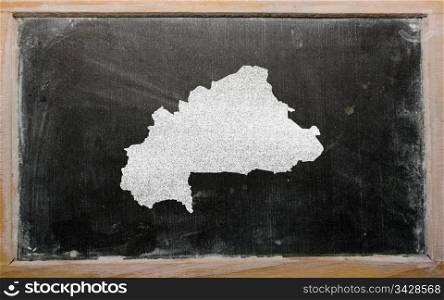drawing of burkina faso on blackboard, drawn by chalk