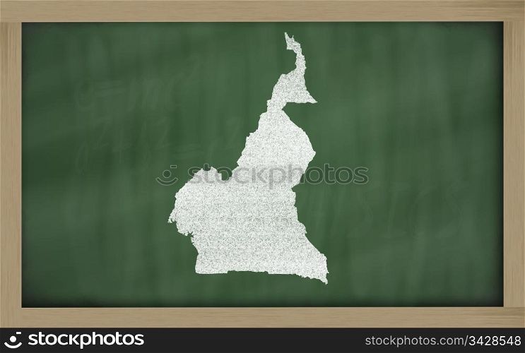drawing of cameroon on blackboard, drawn by chalk
