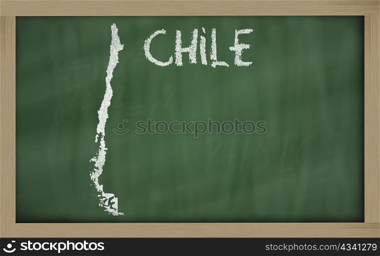 drawing of chile on blackboard, drawn by chalk