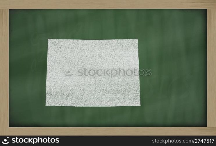 drawing of colorado state on chalkboard, drawn by chalk
