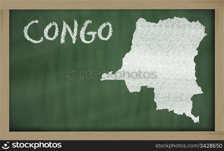 drawing of congo on blackboard, drawn by chalk