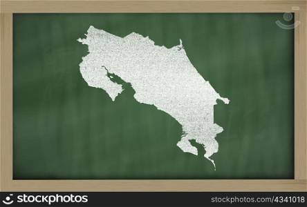 drawing of costarica on blackboard, drawn by chalk