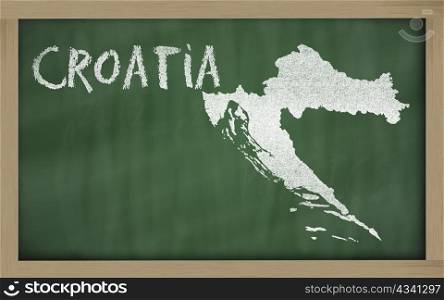 drawing of croatia on blackboard, drawn by chalk