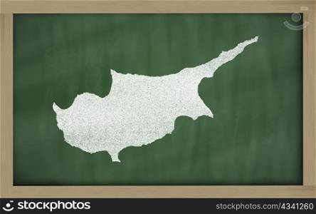 drawing of cyprus on blackboard, drawn by chalk