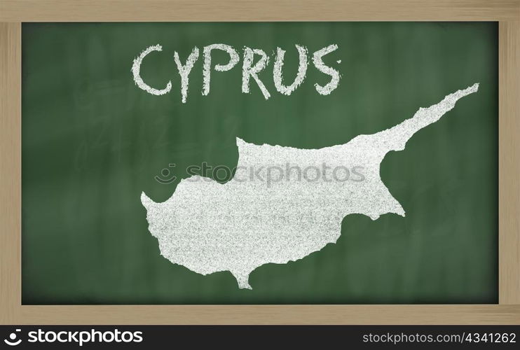 drawing of cyprus on blackboard, drawn by chalk