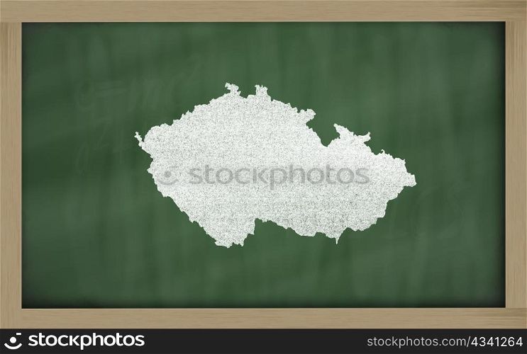 drawing of czech on blackboard, drawn by chalk