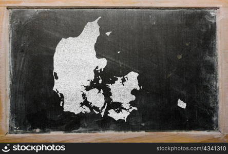 drawing of denmark on blackboard, drawn by chalk