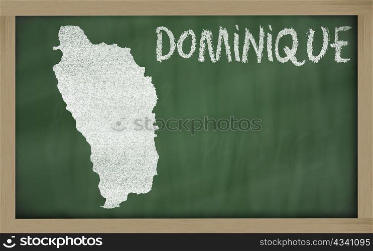 drawing of dominica on blackboard, drawn by chalk