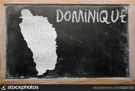drawing of dominica on blackboard, drawn by chalk