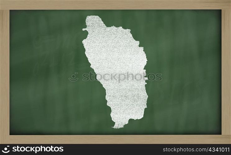 drawing of dominican republic on blackboard, drawn by chalk