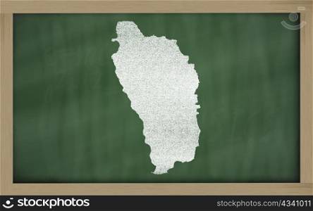 drawing of dominican republic on blackboard, drawn by chalk