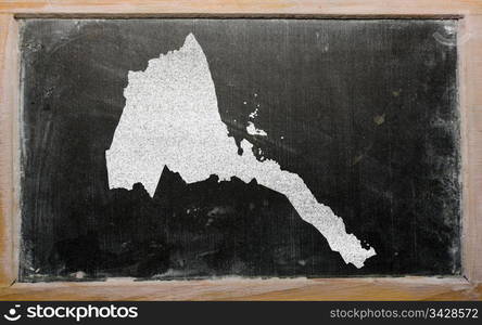 drawing of eritrea on blackboard, drawn by chalk