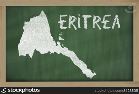 drawing of eritrea on blackboard, drawn by chalk