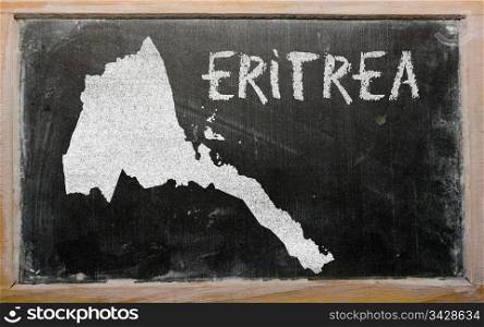 drawing of eritrea on blackboard, drawn by chalk