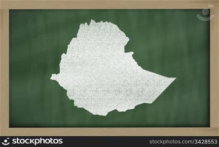 drawing of ethiopia on blackboard, drawn by chalk