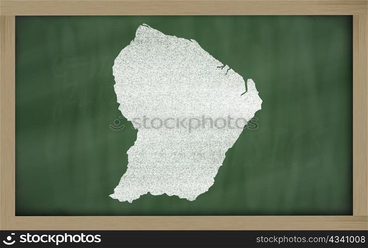 drawing of french guyana on blackboard, drawn by chalk