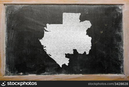 drawing of gabon on blackboard, drawn by chalk
