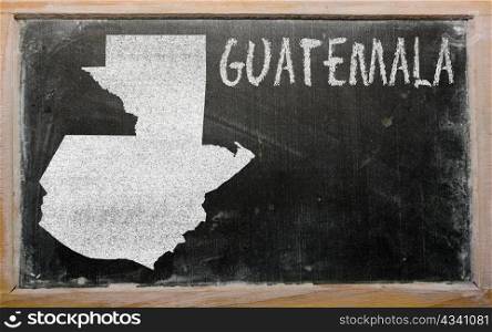 drawing of guatemala on blackboard, drawn by chalk