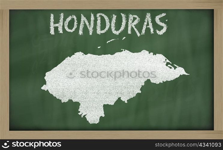 drawing of honduras on blackboard, drawn by chalk