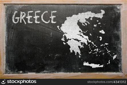 drawing of hungary on greece, drawn by chalk